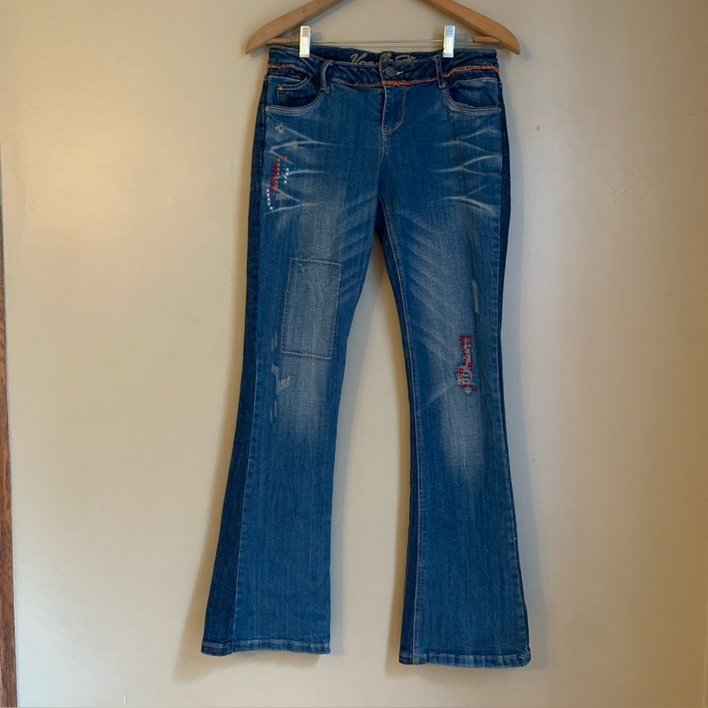 Vanilla Jeans Embroidered Flare Low Rise Y2k Vintage Size 7